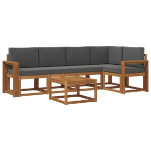 vidaXL Outdoor-Sofagarnitur 6 stk. Natur und Anthrazit