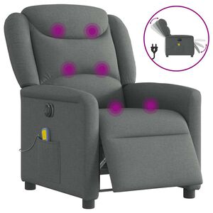 vidaXL Massagesessel Elektrisch Dunkelgrau Stoff