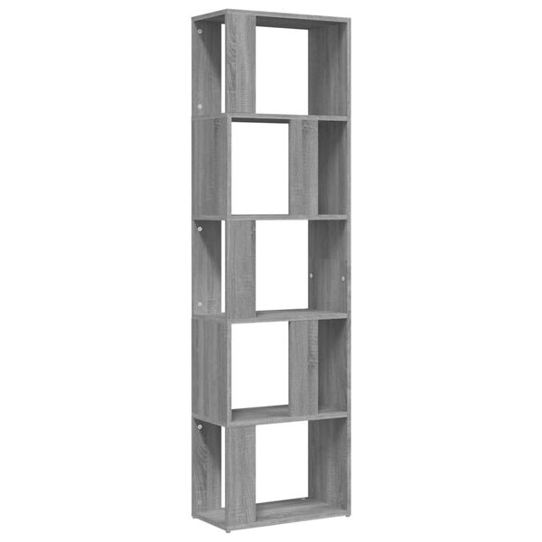 vidaXL Bücherregal Grau Sonoma 45x24x160 cm Holzwerkstoff