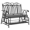 vidaXL Schaukelbank 2-Sitzer 114 cm Schwarz Stahl