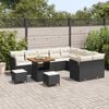 vidaXL Garten-Sofa-Set mit Kissen 12 pcs Schwarz und Creme