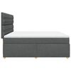 vidaXL Boxspringbett mit Matratze Dunkelgrau 200x200 cm Stoff