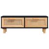 vidaXL Couchtisch Schwarz 80x40x30 cm Holzwerkstoff Massivholz Kiefer