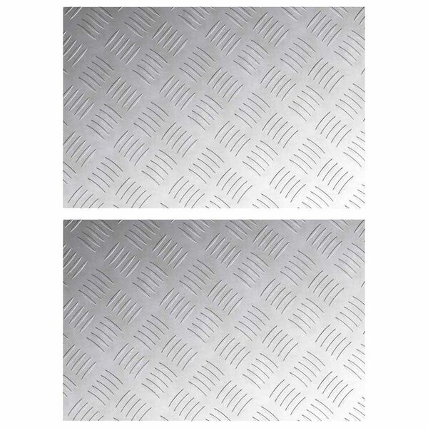 vidaXL Treppe Tritt Rechtwinklig 2 pcs Silber 60 x 40 cm Aluminium