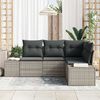 vidaXL Gartensofa-set 4 pcs Hellgrau Poly-Rattan