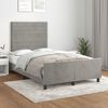 vidaXL Bettgestell ohne Matratze Hellgrau 120x190 cm Samt