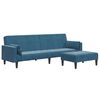 vidaXL Schlafsofa 2-Sitzer mit Fu&szlig;hocker Blau Samt