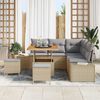 vidaXL Garten-Sofa-Set mit Kissen 8 pcs Beige Poly Rattan