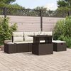 vidaXL Garten-Sofa-Set 6 pcs Braun Poly Rattan