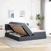 vidaXL Bett mit LED-Lichtleisten Dunkelgrau 200 x 200 cm Samt