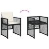 vidaXL 11-tlg. Garten-Essgruppe mit Kissen Schwarz Poly Rattan