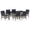 vidaXL Garten Essgruppe 7 stk. Grau und Schwarz Rattan