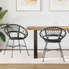 vidaXL Esszimmerstuhl 2 pcs Schwarz 49 x 51 x 81 cm Rattan und Eisen