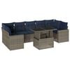 vidaXL 8-teiliges Gartensofa-Set mit Kissen, grau, Polyrattan