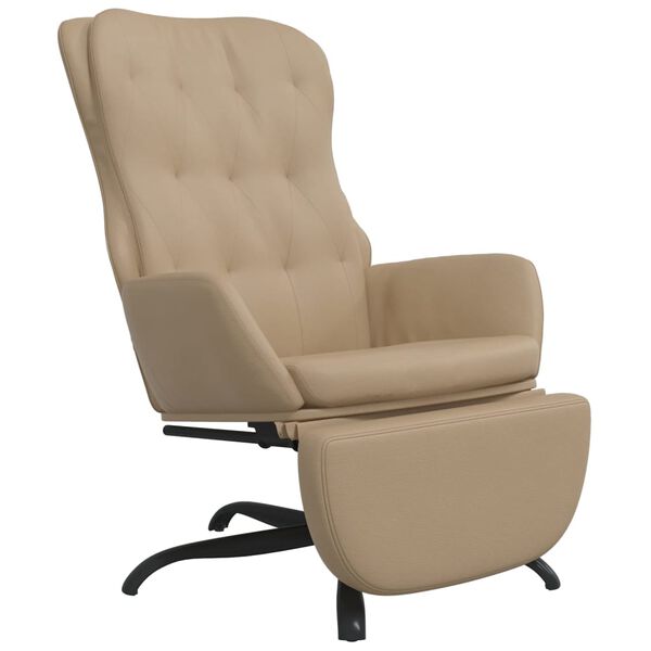 vidaXL Relaxsessel mit Fu&szlig;teil Cappuccino-Braun Kunstleder