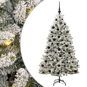 vidaXL K&uuml;nstlicher klappbarer Weihnachtsbaum Gr&uuml;n und Wei&szlig; 180 cm