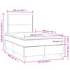 vidaXL Boxspringbett mit Matratze & LED Dunkelgrau 120x190 cm Samt