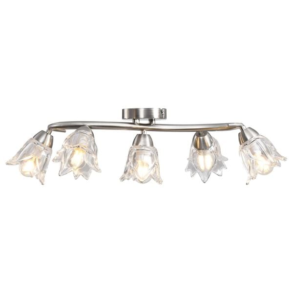 vidaXL Deckenleuchte mit Glasschirmen f&uuml;r 5 E14 Gl&uuml;hlampen