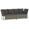 vidaXL Gartensofa mit Kissen Grau Poly Rattan