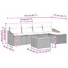 vidaXL Garten-Sofa-Set mit Kissen 6 pcs Schwarz Poly Rattan