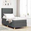 vidaXL Boxspringbett mit Matratze Dunkelgrau 80 x 200 cm Stoff