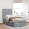 vidaXL Ottomane Bett mit Matratze & LEDs Hellgrau 80x200 cm Stoff