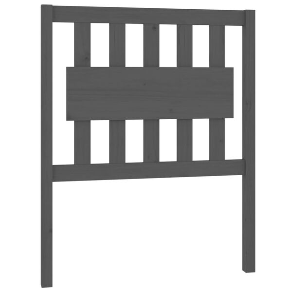 vidaXL Kopfteil Grau 80,5x4x100 cm Massivholz Kiefer