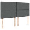 vidaXL Boxspringbett mit Matratze Dunkelgrau 200x200 cm Stoff