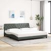 vidaXL Bettgestell mit LED ohne Matratze Dunkelgrau 200x200 cm Stoff