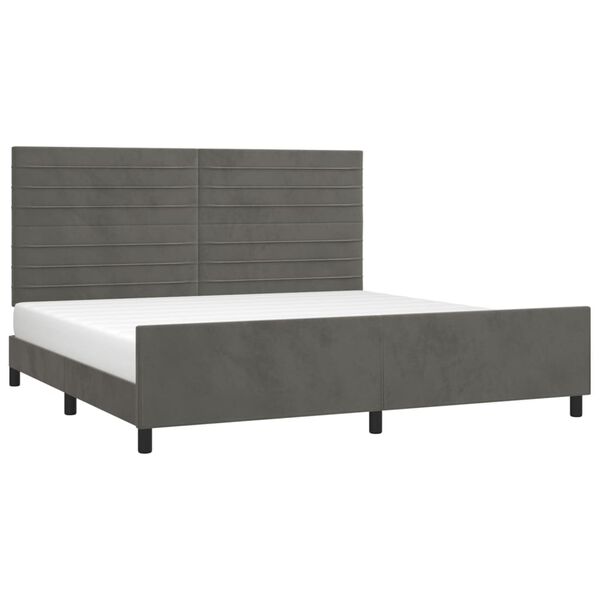 vidaXL Bettgestell ohne Matratze Dunkelgrau 200x200 cm Samt