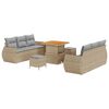 vidaXL Gartensofa-set mit Kissen 9 pcs Beige und Hellgrau Poly-Rattan