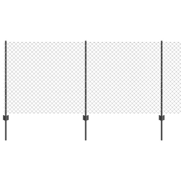 vidaXL Zaun mit Pfosten Grau 1 x 25 m Stahl und PVC