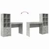 vidaXL Schreibtisch mit Schubladen 2 pcs Beton Grau