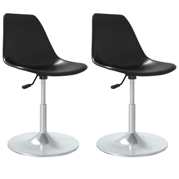 vidaXL Esszimmerst&uuml;hle 2 Stk. Drehbar Schwarz PP