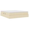 vidaXL Aufbewahrungsbett mit Matratze Creme 160 x 200 cm Polyester