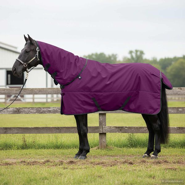 vidaXL Pferdedecke Dunkelgr&uuml;n und Schwarz 105 cm Polyester