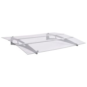 vidaXL T&uuml;rvordach Silbern und Transparent 150x90 cm PET