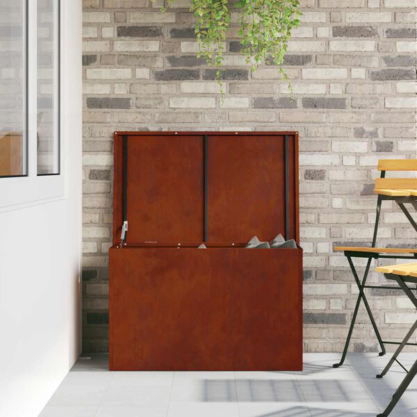 vidaXL Au&szlig;enlagerbox Rostig 80 x 50,5 x 50 cm Stahl