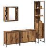 vidaXL Badezimmerm&ouml;bel-Set mit Regal mit T&uuml;r 4 pcs Braun Holzwerkstoff