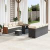 vidaXL Gartensofa-set mit Kissen 12 pcs Schwarz und Creme Poly-Rattan