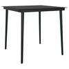 vidaXL Garten-Esstisch Schwarz 80x80x74 cm Stahl und Glas