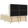 vidaXL Boxspringbett mit Matratze Dunkelgrau 90x190 cm Creme Stoff