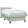 vidaXL Boxspringbett mit Matratze Hellgrau 90x210 cm Samt