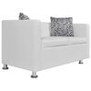 vidaXL Sofa 2-Sitzer Kunstleder Wei&szlig;