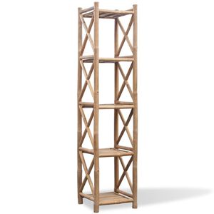 vidaXL Standregal mit 5 B&ouml;den Quadratisch Bambus
