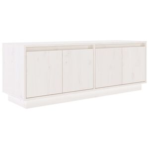 vidaXL TV-Schrank Weiß 110x34x40 cm Massivholz Kiefer