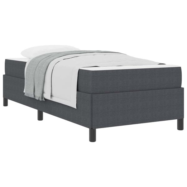 vidaXL Bettrahmen mit Matratze Dunkelgrau 90 x 200 cm Stoff