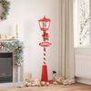 vidaXL Weihnachtsstra&szlig;enlampe mit Laterne Rot 40,5x40,5x180cm