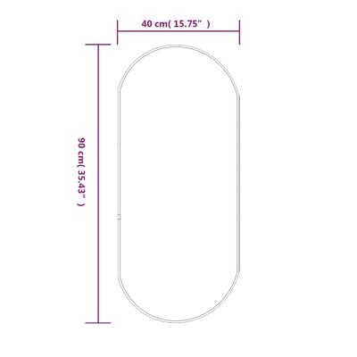 vidaXL Wandspiegel Schwarz 90x40 cm Oval