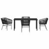 vidaXL Garten Essgruppe 5 pcs Schwarz Pulverbeschichteter Stahl